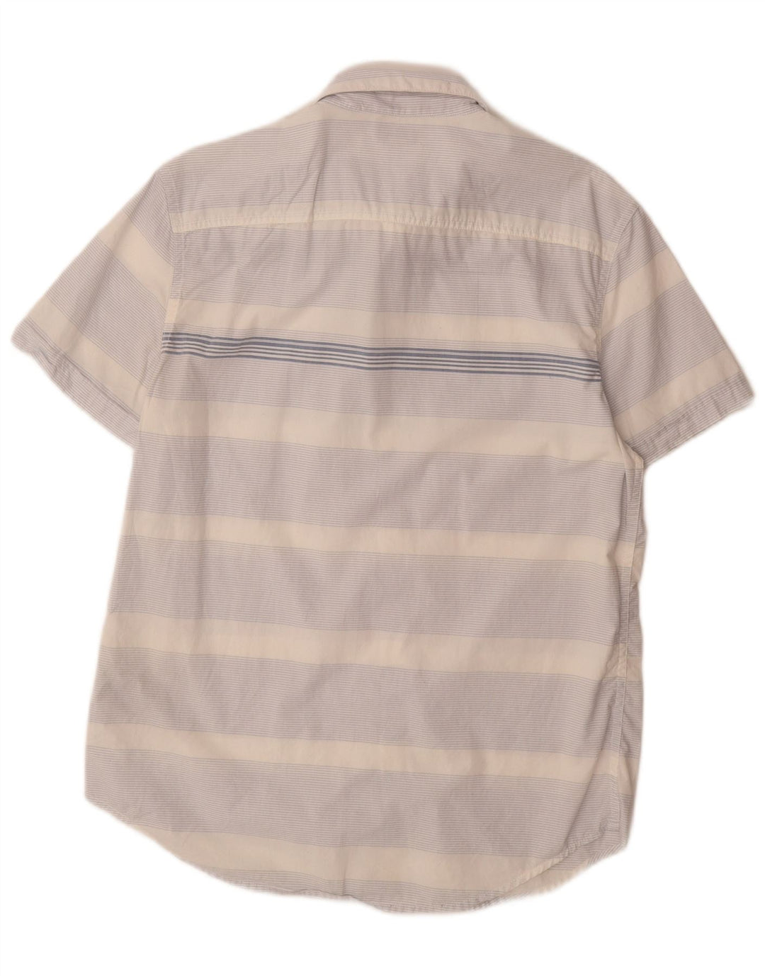 Camisa masculina de manga curta CALVIN KLEIN JEANS algodão listrado azul médio