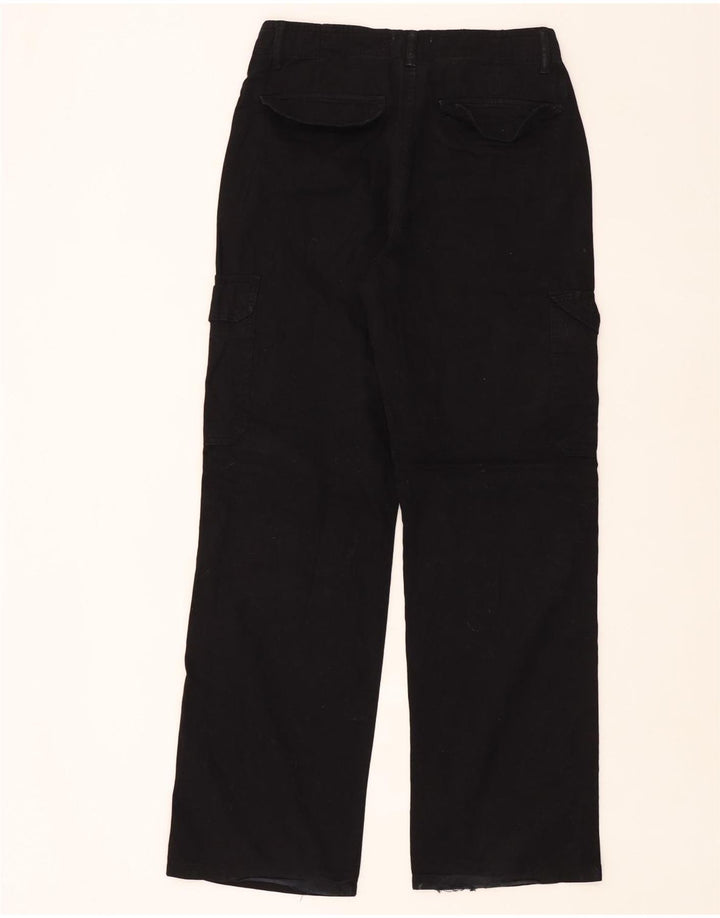 ZARA Cargo Straight Jeans Feminino EU 40 Médio W30 L32 Preto