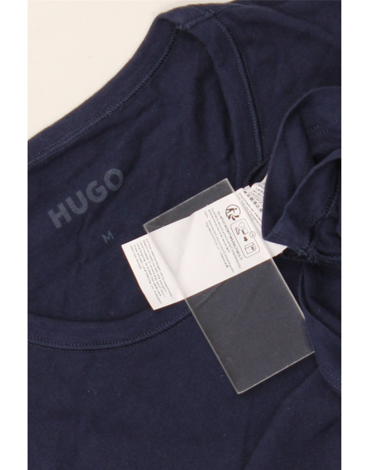 Camiseta masculina Hugo Boss Top médio algodão azul marinho