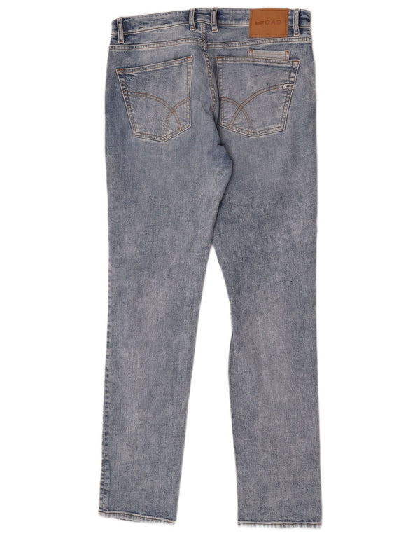 Gas Mens Slim Jeans W33 L32 Azul Algodão