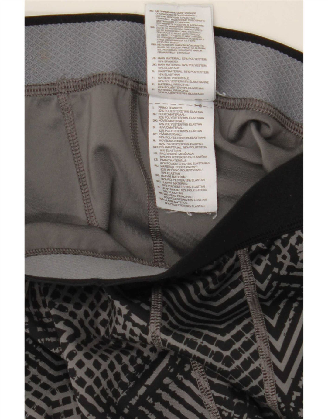 Adidas Womens Capri Leggings UK 8 Pequeno Cinza Geométrico Poliéster