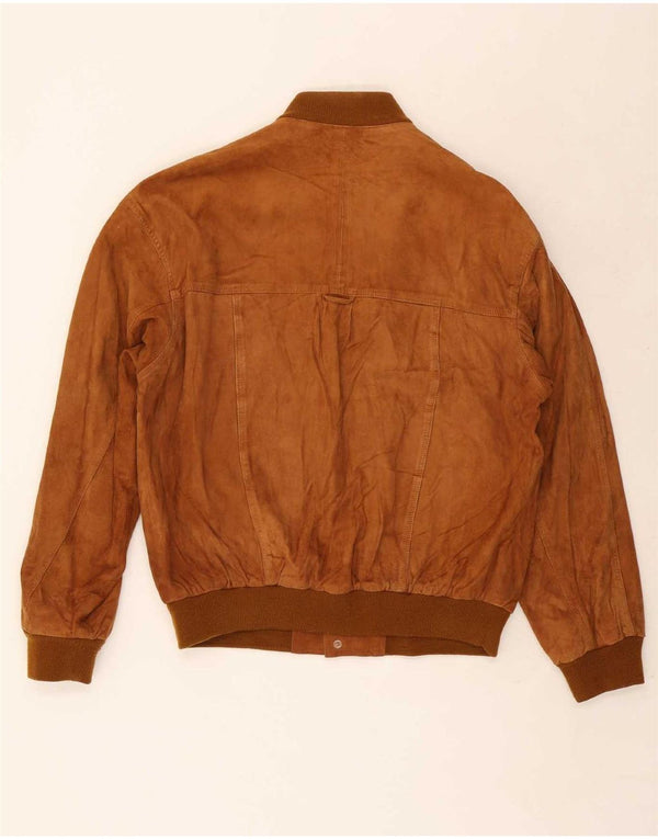 Jaqueta bomber masculina vintage de camurça IT 50 grande marrom