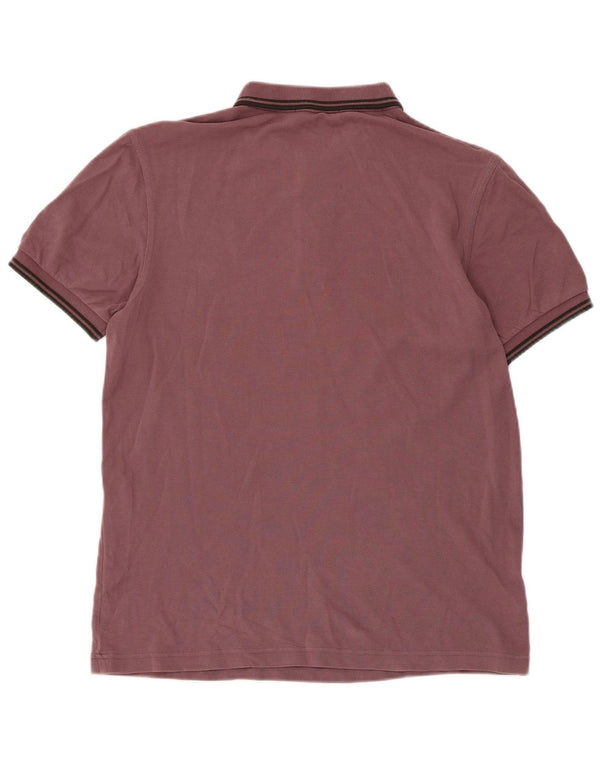 Camisa polo masculina Fred Perry de algodão listrado marrom médio