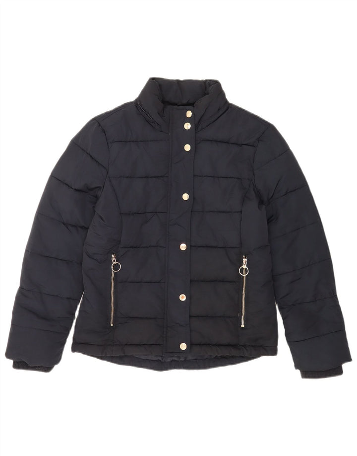 Jaqueta acolchoada feminina Topshop UK 6 XS azul marinho poliéster