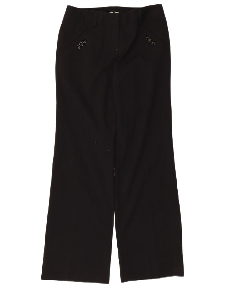 Jigsaw Calça Chino Feminina Bootcut Reino Unido 8 Pequena W30 L31 Poliéster Preto