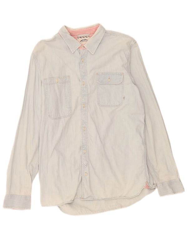 Camisa jeans masculina Vans grande algodão azul