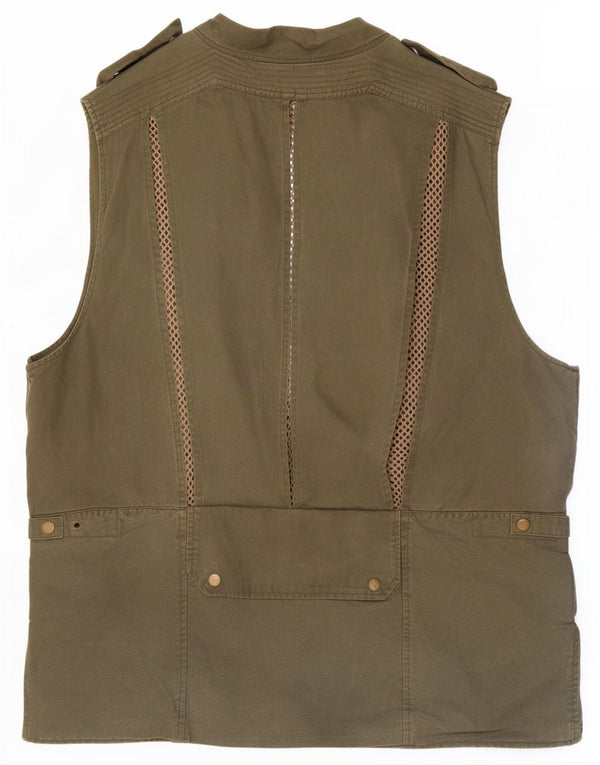 Banana Republic Mens Utility Gilet UK 42 XL Khaki Algodão