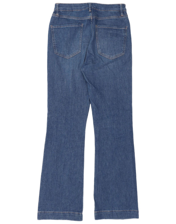 Calça jeans feminina de cintura alta Marks & Spencer UK 10 pequena W28 L31 azul