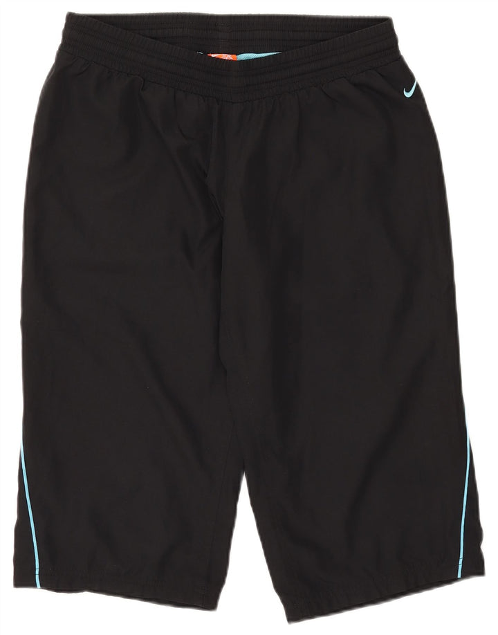 NIKE Womens Bermuda Sport Shorts UK 12/14 Médio Preto Poliéster