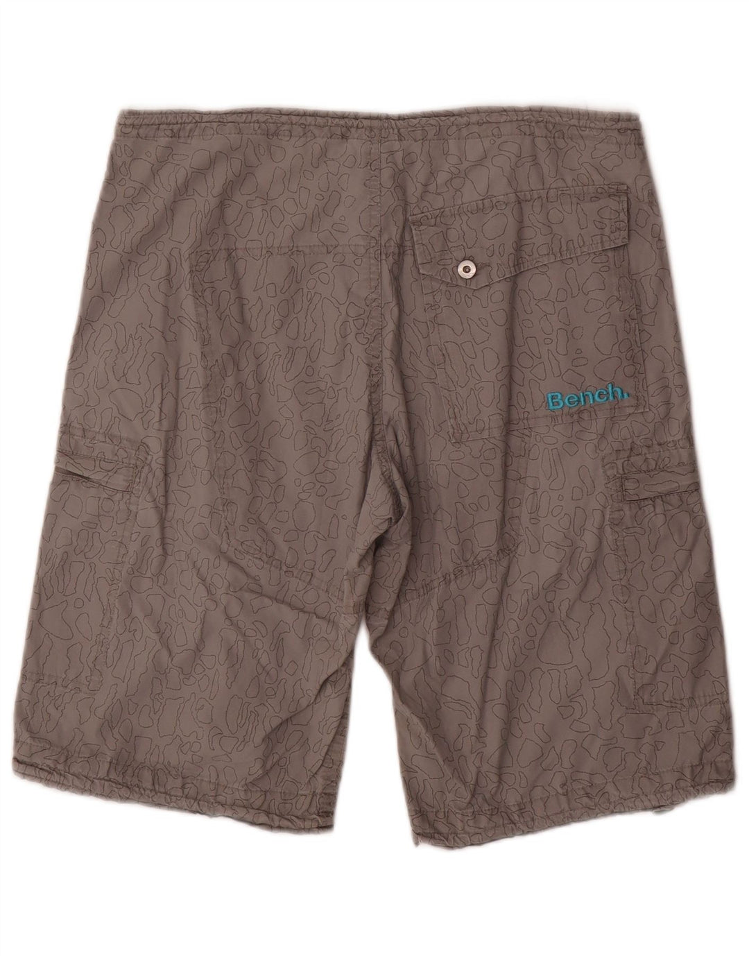 BENCH Mens Cargo Shorts W28 Pequeno Algodão Geométrico Cinza