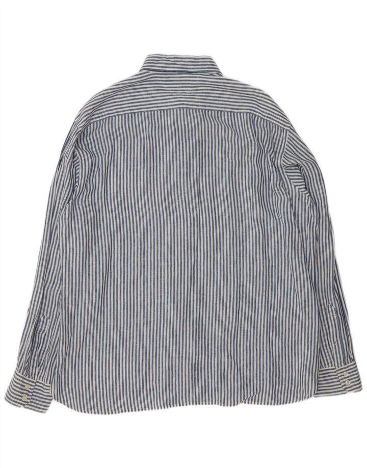Camisa masculina Tommy Hilfiger 2XL linho listrado azul
