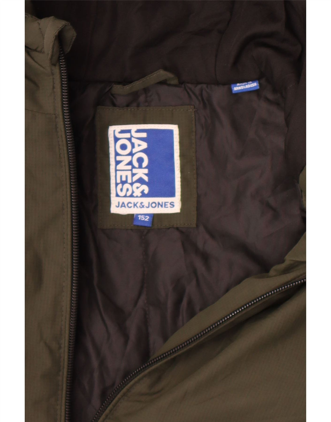 Jaqueta bomber com capuz para meninos Jack & Jones 11-12 anos cáqui