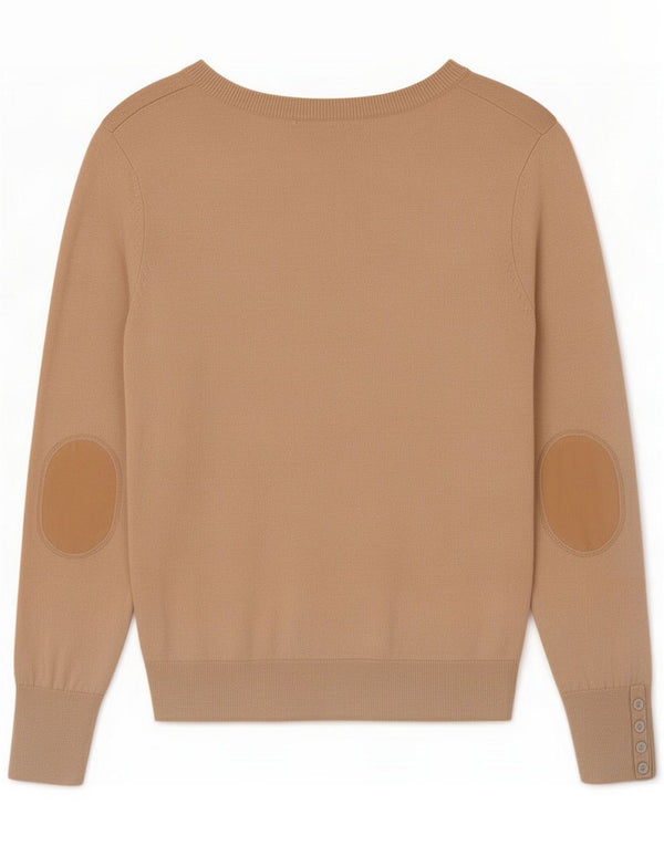Suéter feminino Massimo Dutti com decote em V Reino Unido 18 XL Bege