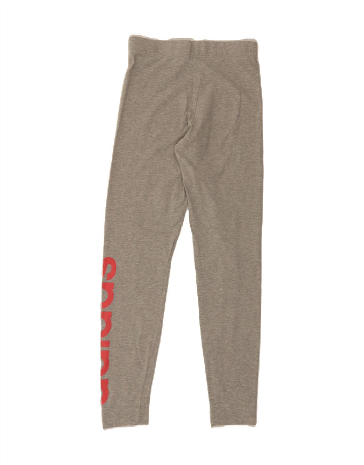 ADIDAS Girls Graphic Leggings 13-14 Years  Grey Cotton Vintage Adidas and Second-Hand Adidas from Messina Hembry 
