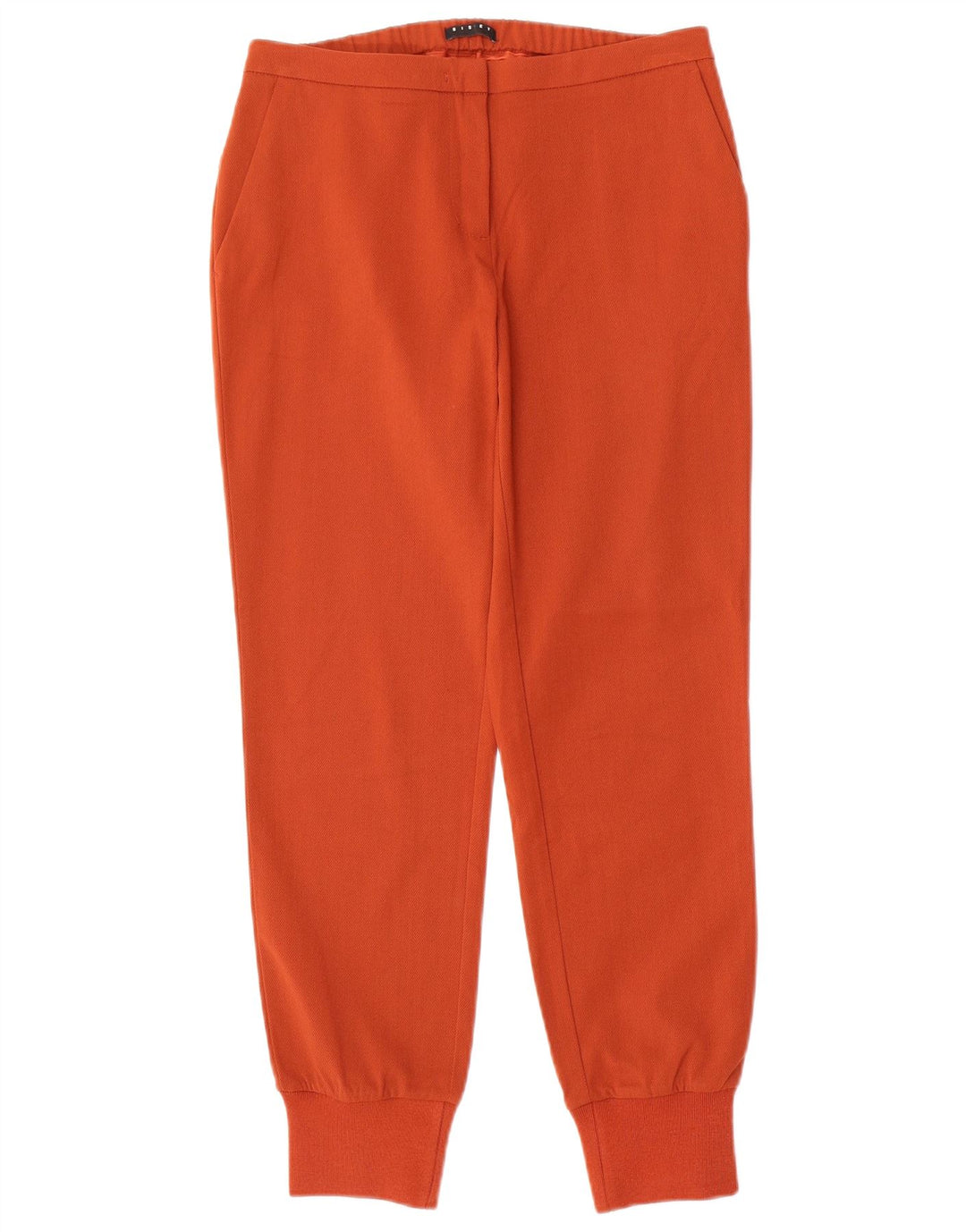 Calça jogger feminina Sisley Chino UK 8 pequena W30 L27 poliéster vermelho