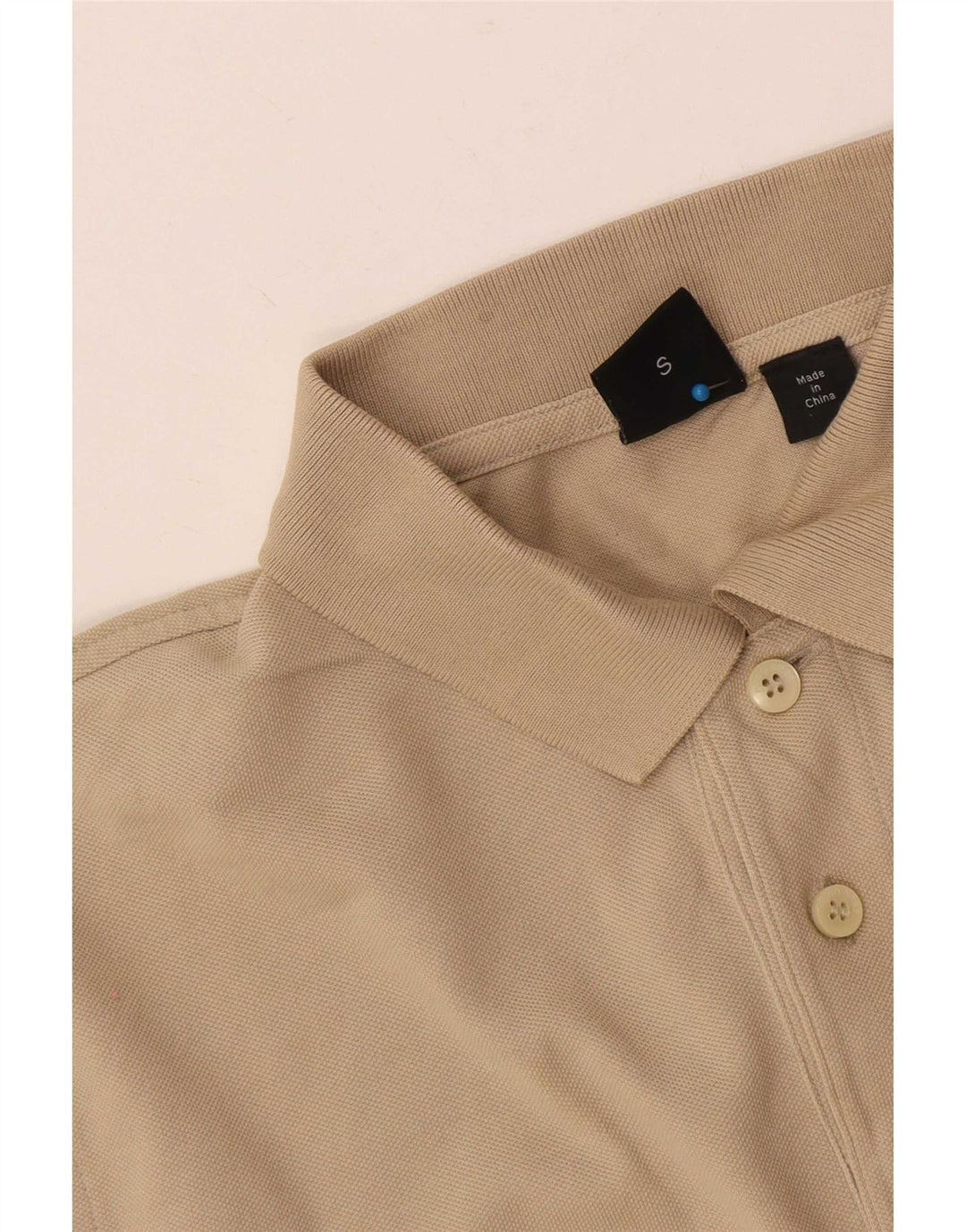 Camisa polo masculina Hugo Boss pequena algodão bege