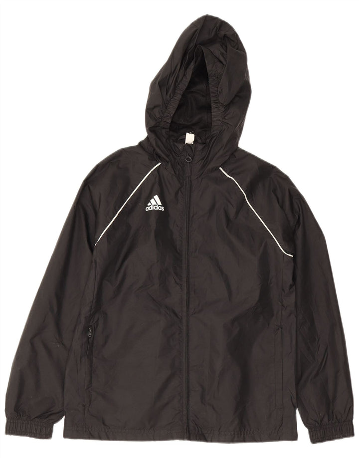 Jaqueta de chuva com capuz para meninos Adidas 9-10 anos preto nylon
