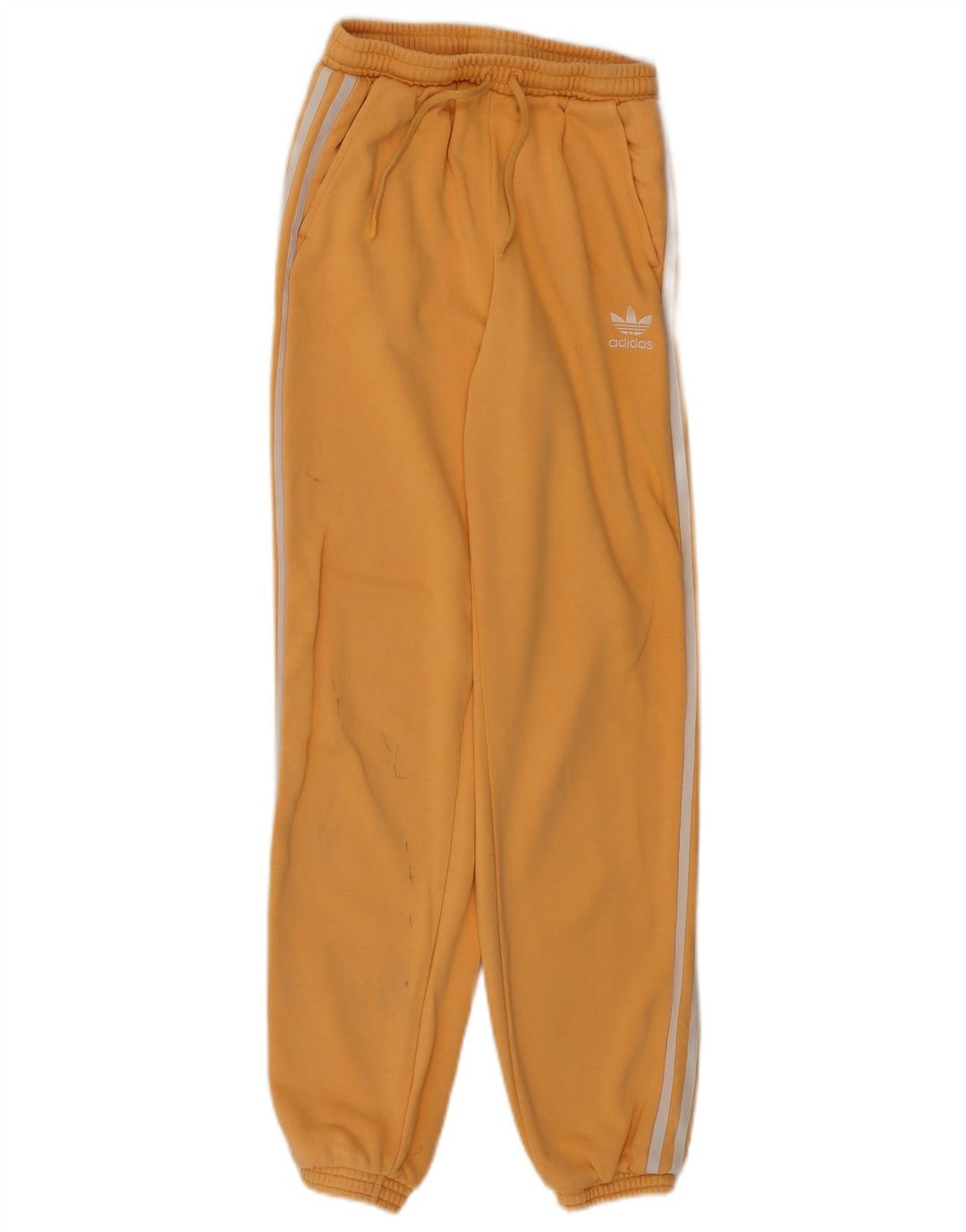 ADIDAS Womens Tracksuit Calças Joggers UK 6 XS Amarelo Algodão