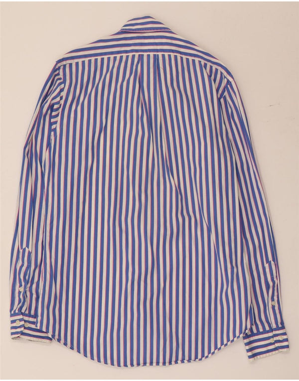 Polo Ralph Lauren Mens Custom Fit Camisa Tamanho 38 15 Médio Azul Listrado