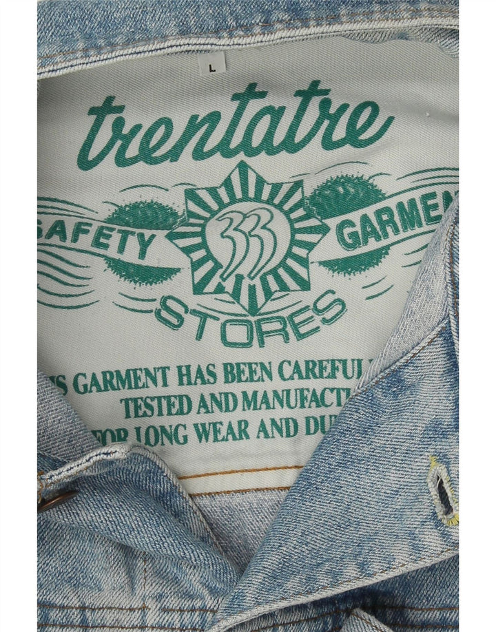 Jaqueta jeans masculina vintage UK 40 grande azul