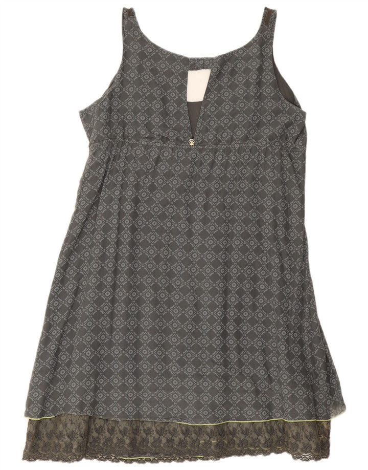 Trussardi Jeans Vestido feminino IT 44 cinza médio geométrico
