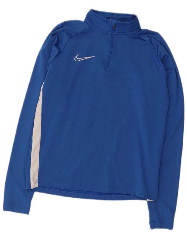 Pulôver masculino Nike com zíper e gola alta em poliéster azul pequeno