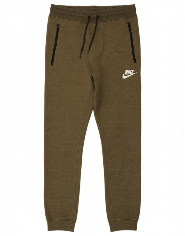 Calça de treino masculina Nike joggers pequeno algodão cáqui
