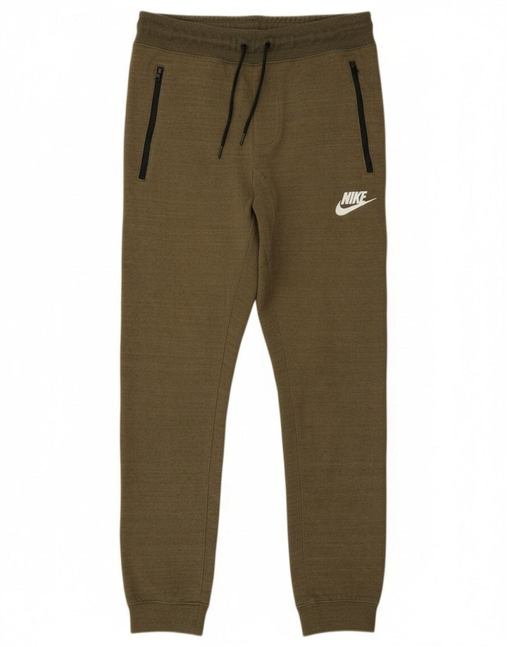 Calça de treino masculina Nike joggers pequeno algodão cáqui