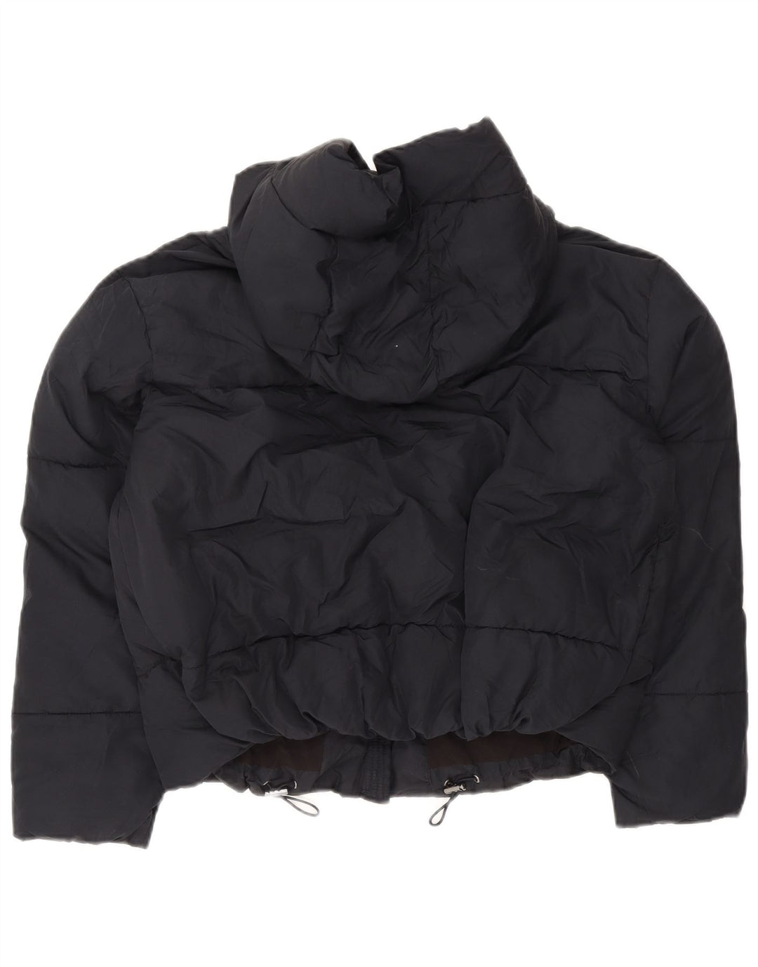 Jaqueta acolchoada com capuz e capuz feminino Zara UK 6 XS azul marinho poliéster