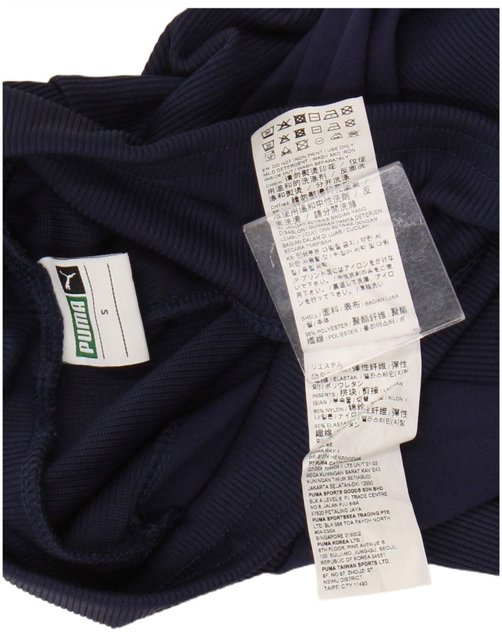 Leggings femininas Puma UK 10 pequeno azul marinho colorblock poliéster