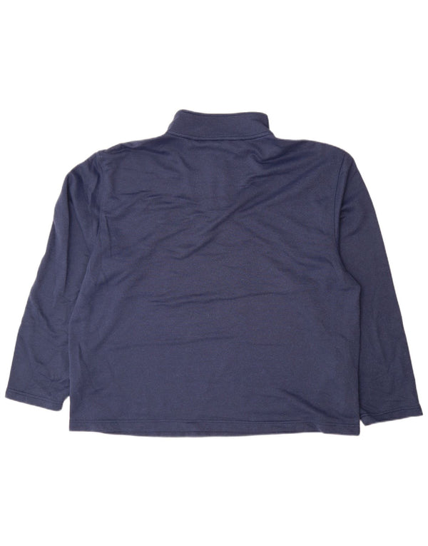 Suéter masculino Izod com zíper e gola 2XL poliéster azul marinho