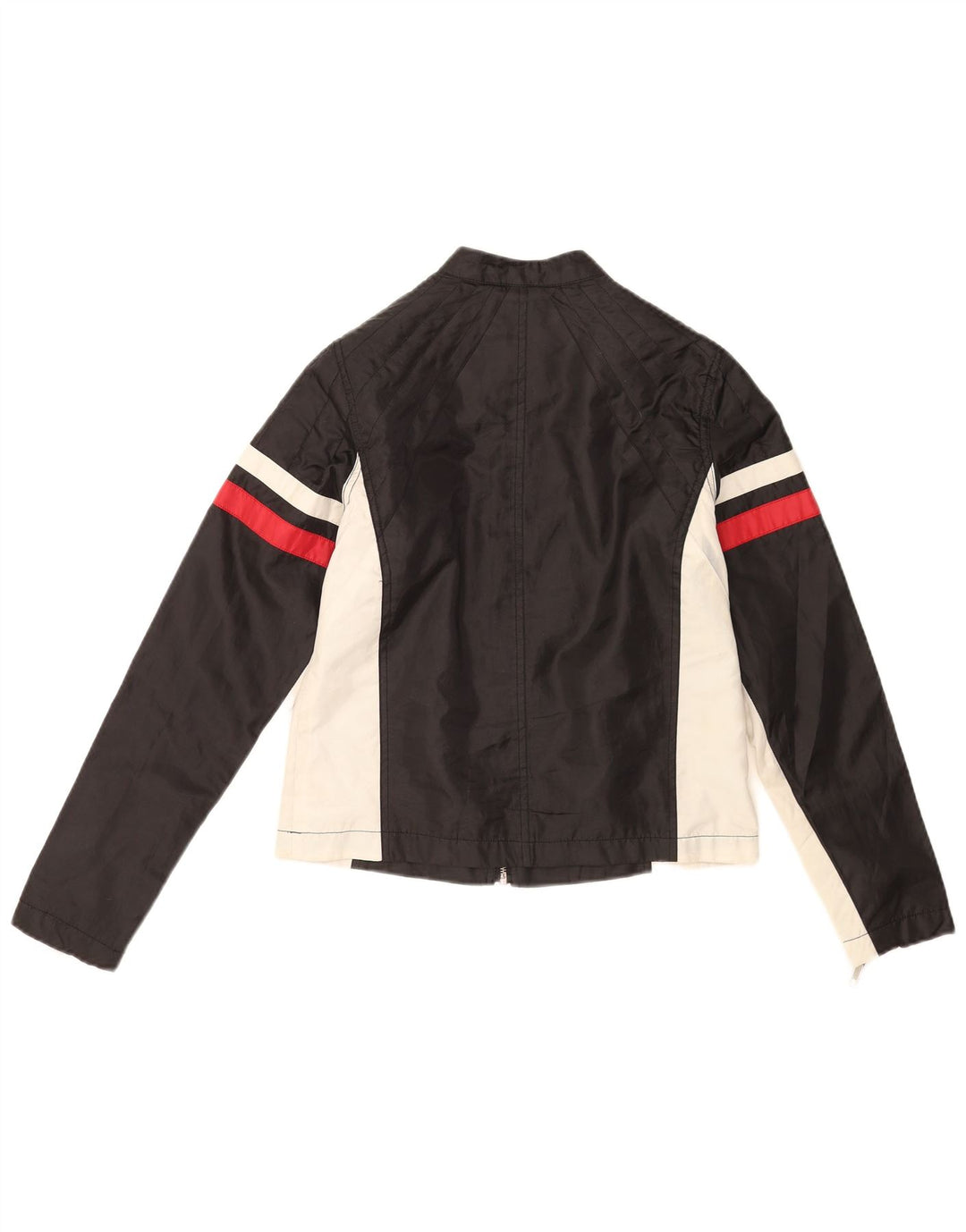 Jaqueta masculina vintage para motociclista UK 36 bloco colorido preto pequeno
