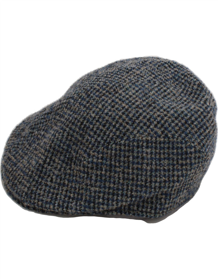 BARBISIO Mens Flat Cap Medium Blue Houndstooth Wool Vintage Barbisio and Second-Hand Barbisio from Messina Hembry 