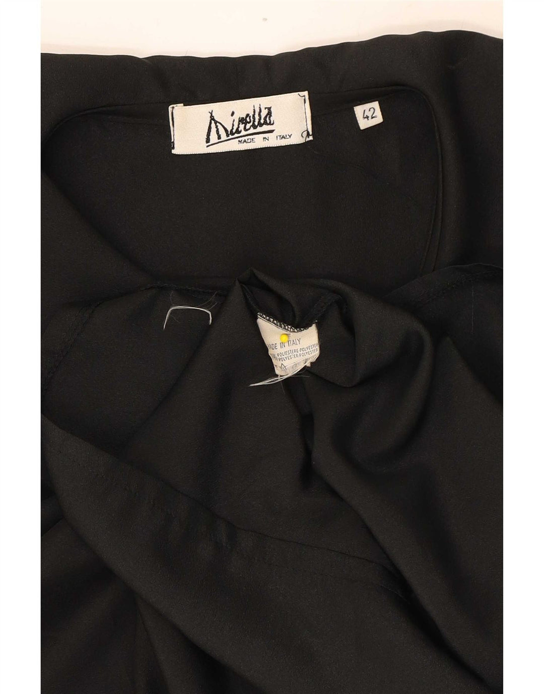 Blusa feminina Mirella com gravata frontal IT 42 poliéster preto médio