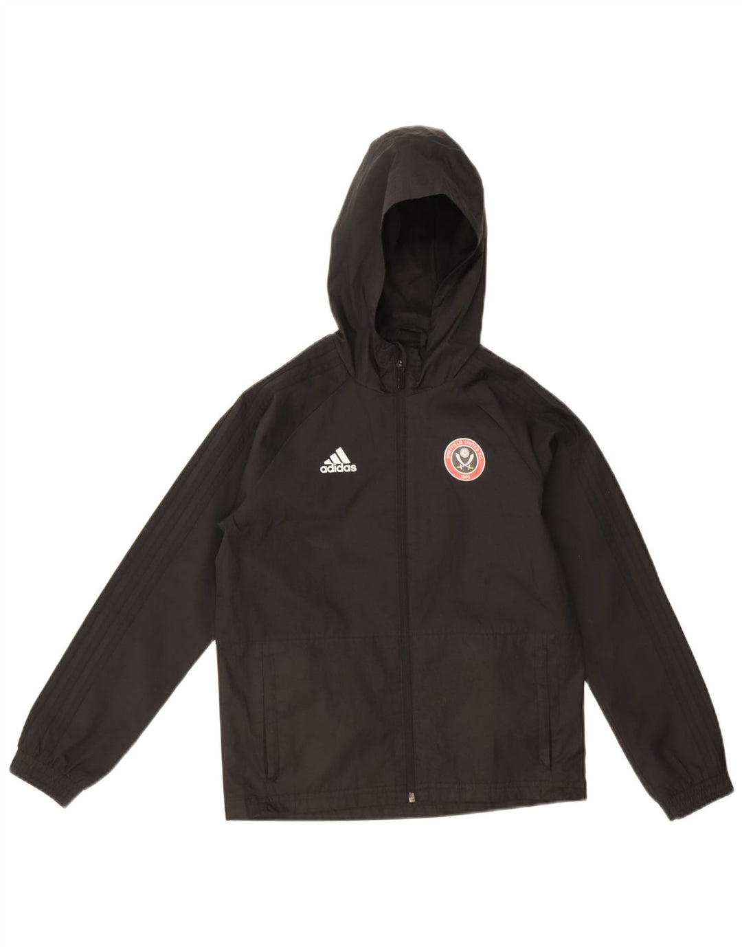 Casaco de chuva com capuz Adidas Boys 9-10 anos preto poliéster