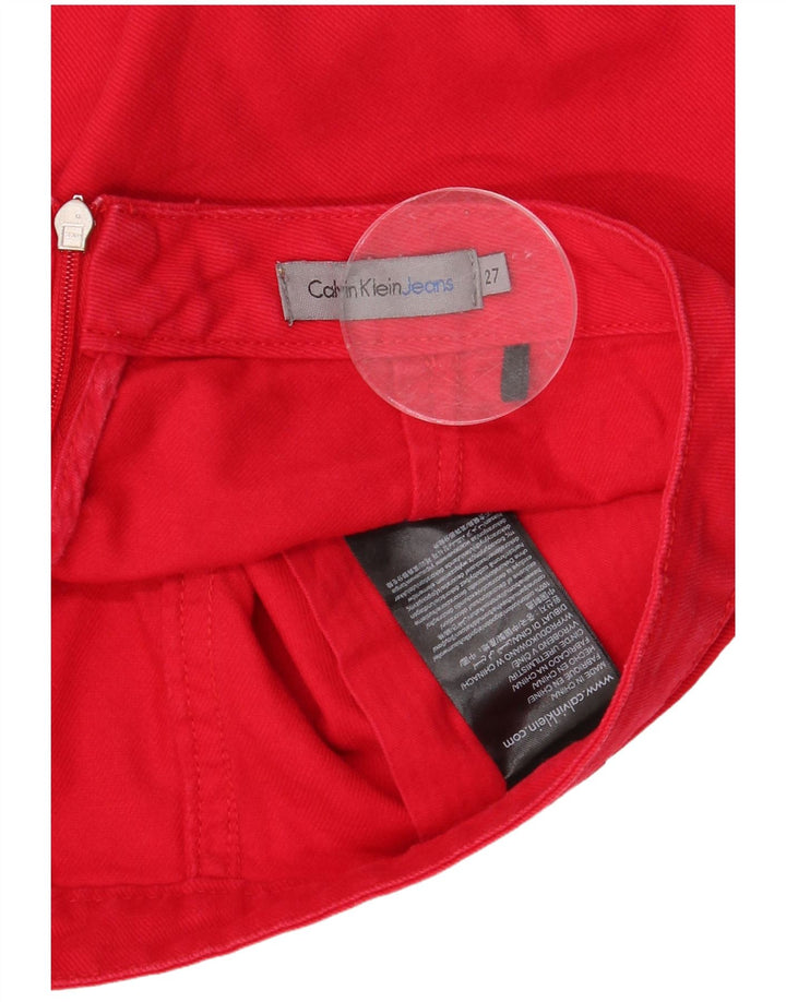 Saia jeans feminina CALVIN KLEIN W27 pequeno algodão vermelho