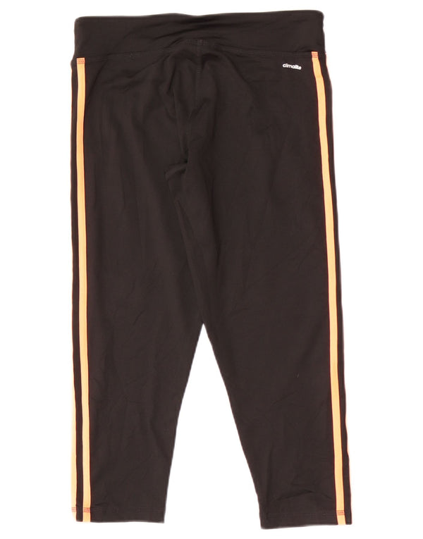 Leggings Capri Adidas Femininas UK 12 Médio Preto Esportes