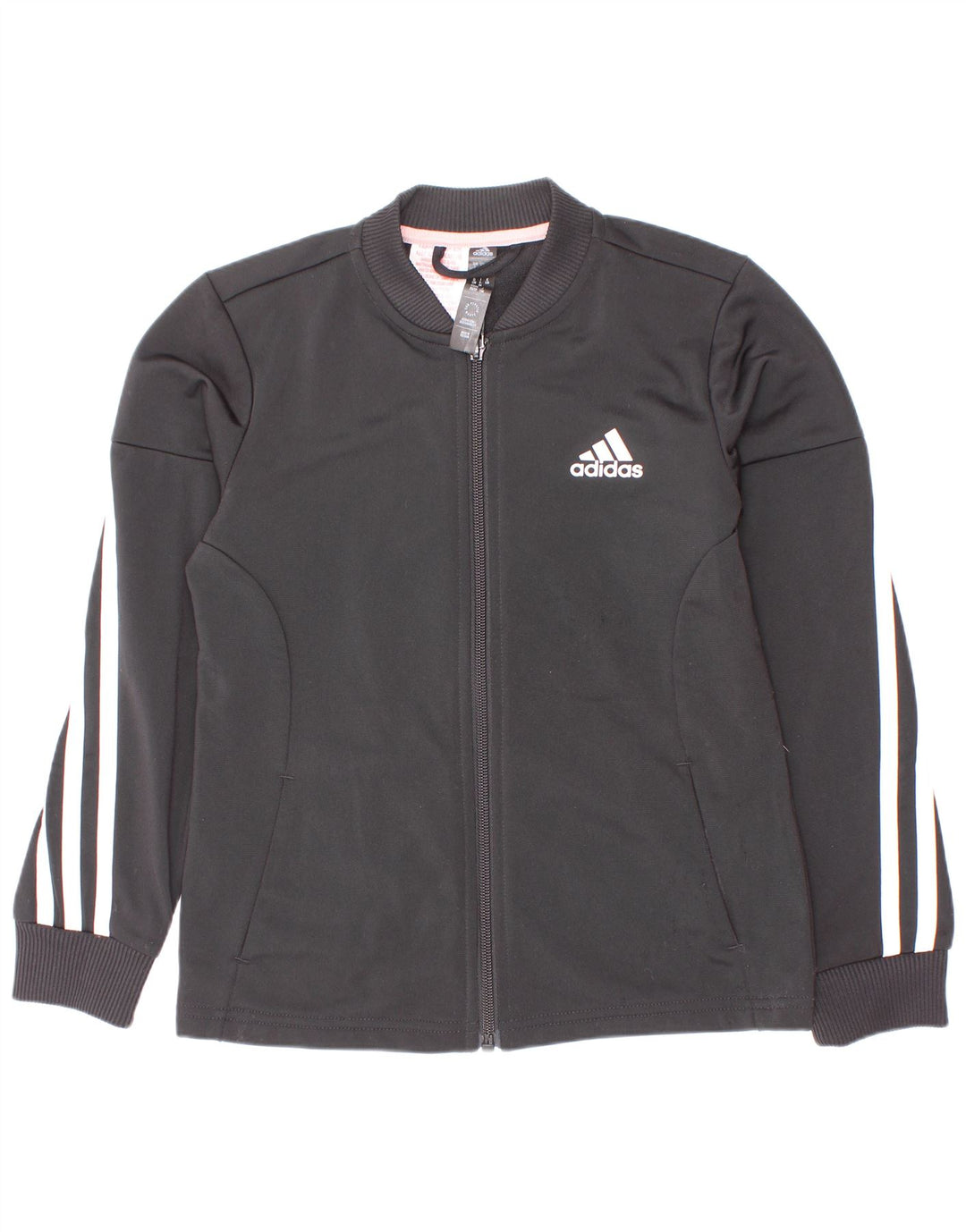 Jaqueta Adidas Meninas Treino Top 7-8 Anos Preto Risca de Giz Poliéster