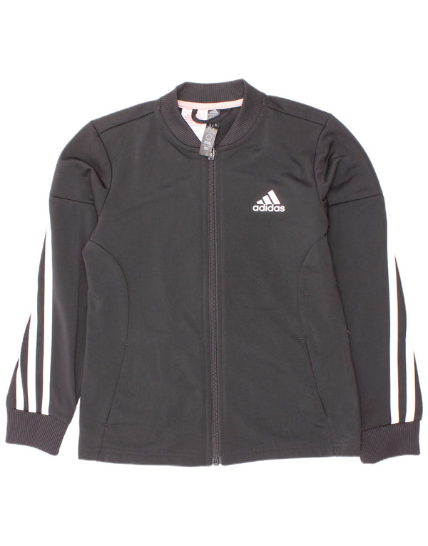 Jaqueta Adidas Meninas Treino Top 7-8 Anos Preto Risca de Giz Poliéster