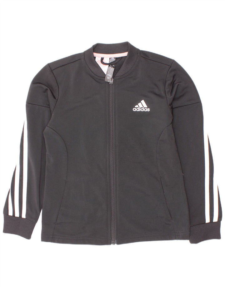 Jaqueta Adidas Meninas Treino Top 7-8 Anos Preto Risca de Giz Poliéster