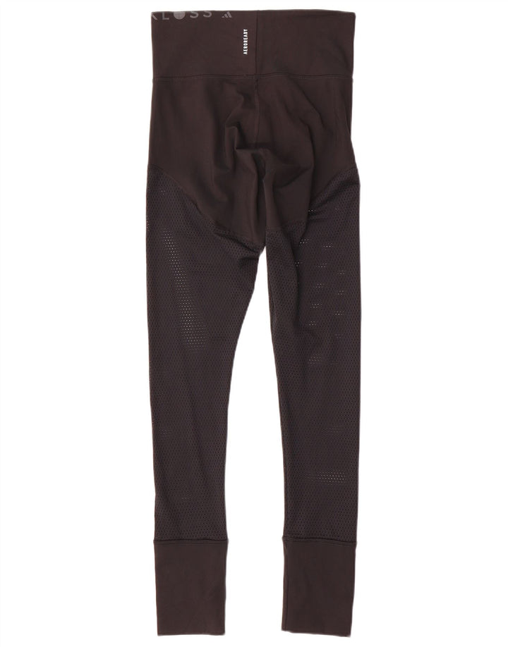 Leggings Adidas Femininas UK 8/10 Pequenas Pretas