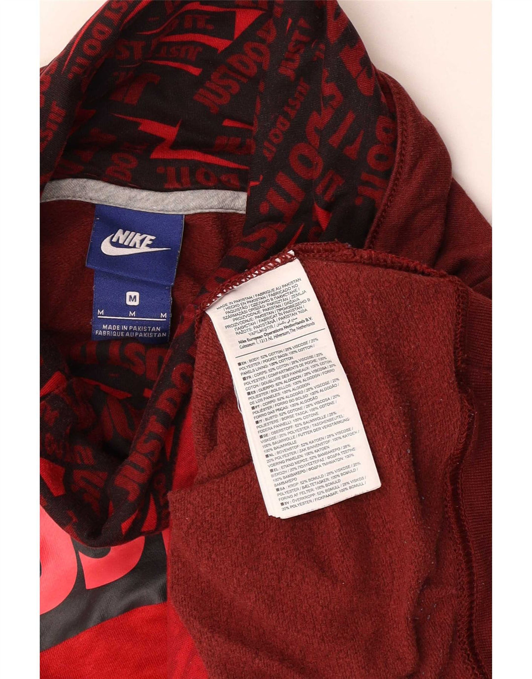 Moletom gráfico feminino Nike Jumper UK 14 médio vermelho colorblock algodão