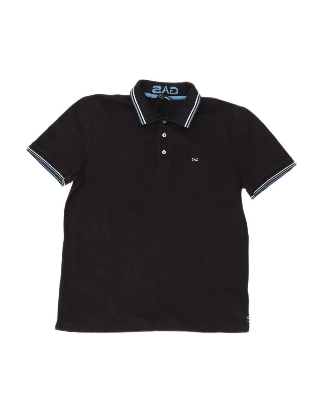 Camisa polo masculina GAS 2XL algodão azul marinho
