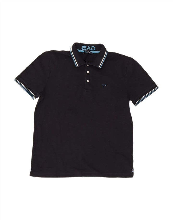 Camisa polo masculina GAS 2XL algodão azul marinho