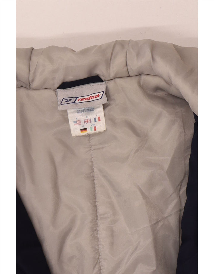 Reebok Mens Hooded Bomber Jacket UK 38 Médio Azul Marinho Colourblock