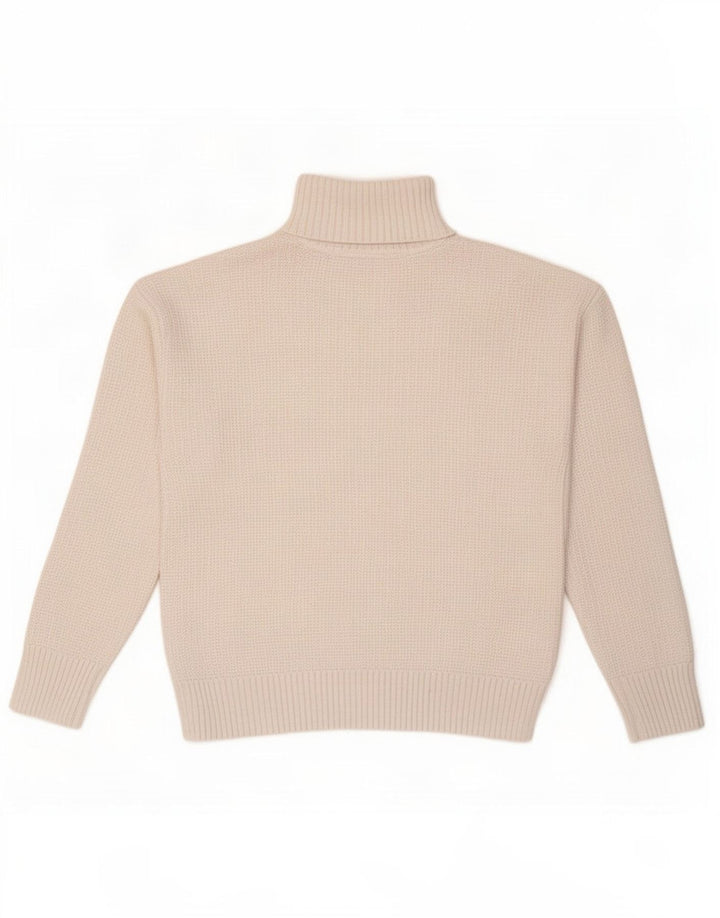 Suéter feminino Marks & Spencer com gola redonda Reino Unido 16 grande poliéster bege