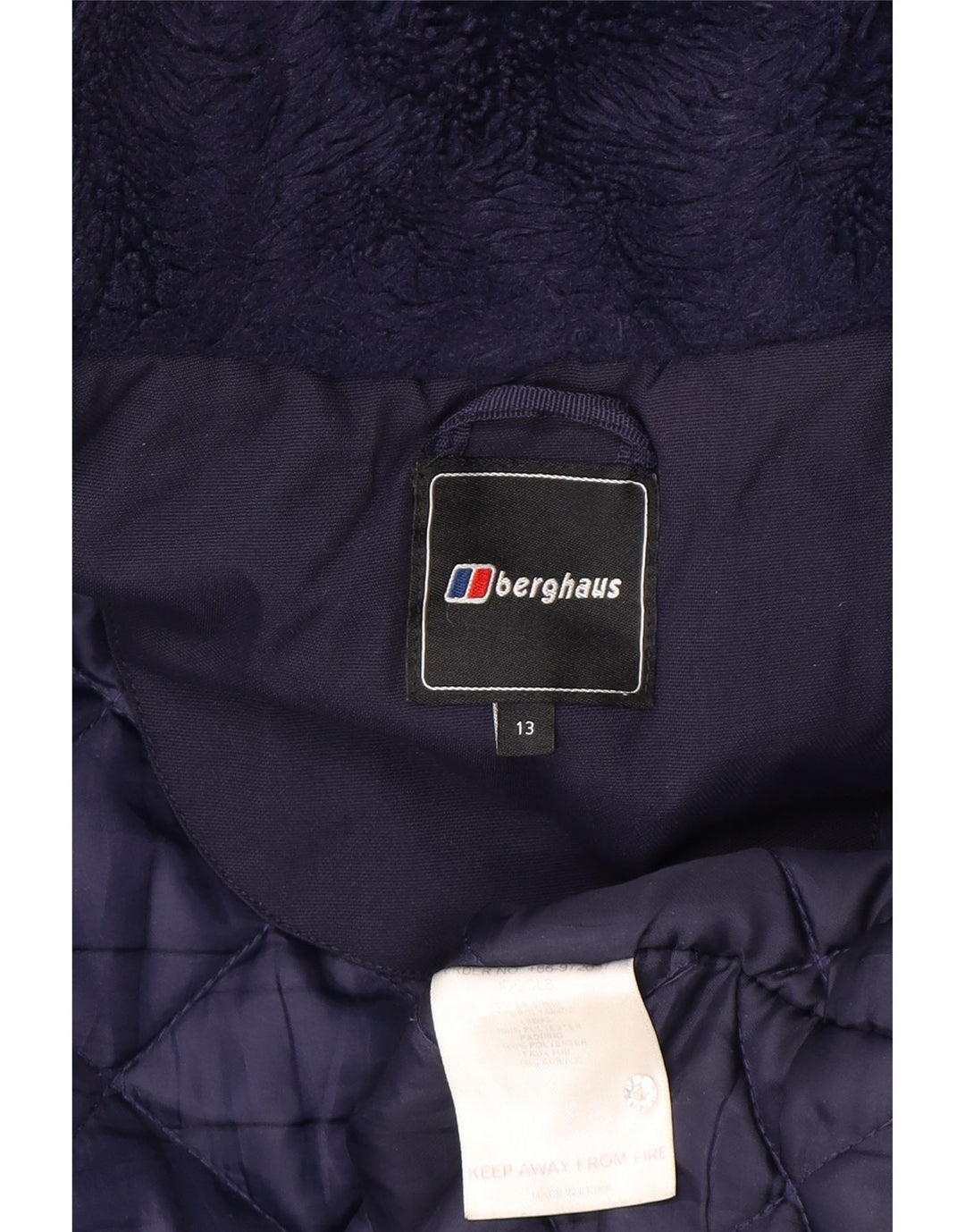 Jaqueta acolchoada com capuz Berghaus Boys 12-13 anos azul marinho poliamida