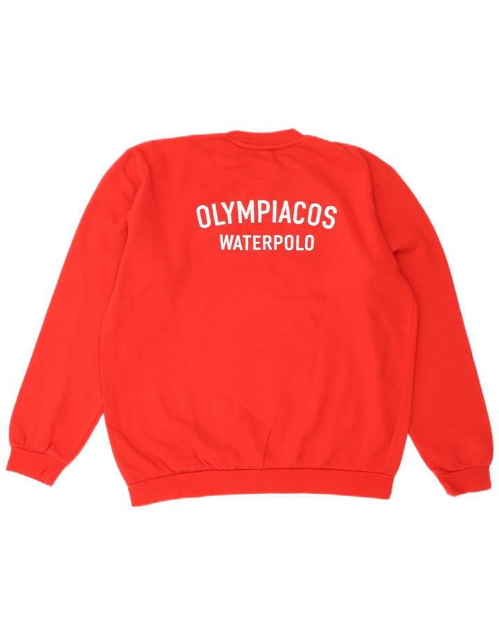 Adidas Mens Graphic Moletom Jumper Grande Algodão Vermelho