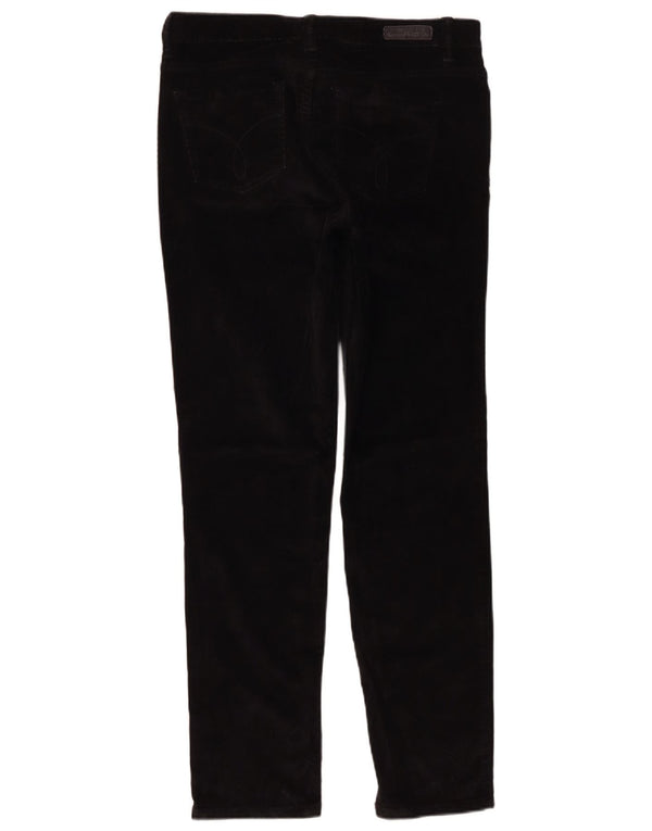 Calça feminina Calvin Klein de veludo cotelê US 10 médio W32 L30 preta
