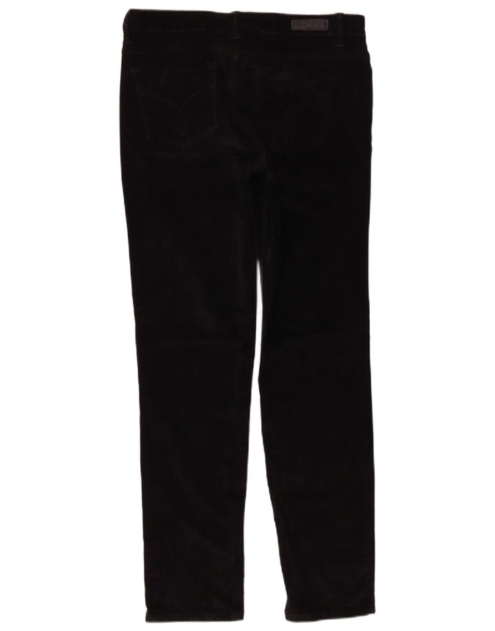 Calça feminina Calvin Klein de veludo cotelê US 10 médio W32 L30 preta